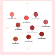 ProtoClinical k-beauty TIRTIR WATERISM Glow Melting Balm 3.3g (9color) wide balm detail graphic with horizontal lavender and cream panels in a soft rectangular layout