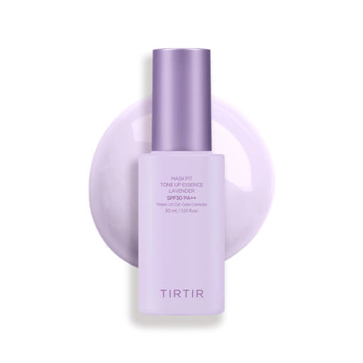 ProtoClinical k-beauty TIRTIR Mask Fit Tone Up Essence SPF30 PA++ 30ml (4 Colors) square tone-up essence shade graphic with lavender, pink, and pale green panels
