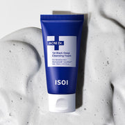 ProtoClinical k-beauty pale lavender beauty graphic with a deep blue vertical center on a light background.