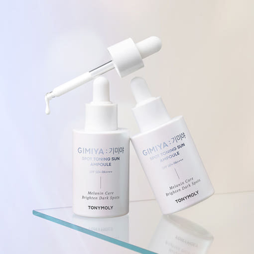 ProtoClinical k-beauty beige beauty bottle silhouette with pale blue side accents on a light background.