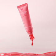 ProtoClinical k-beauty TONYMOLY Juicy Peptide Lip Jelly 10g (5 Colors) single upright lip jelly tube on a pale pink background with a darker pink base