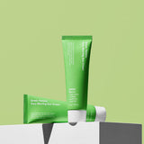 ProtoClinical k-beauty soft green and gray beauty graphic with a horizontal gradient on a light background.