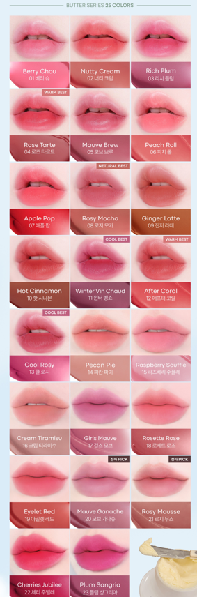 ProtoClinical k-beauty TONYMOLY Get It Tint Waterful Butter 4.3g tall vertical rosy tint swatch strip with soft pink side shading and a narrow layout