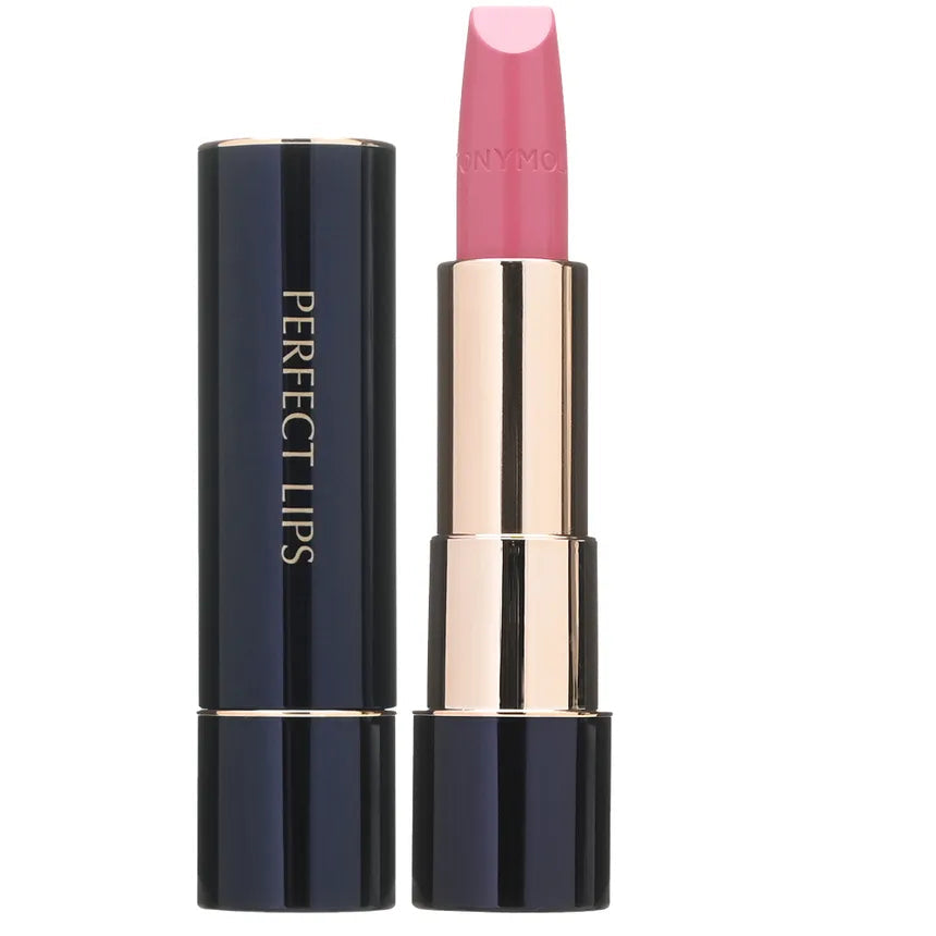ProtoClinical k-beauty TONYMOLY Perfect Lips Rouge Intense 3.5g (12 Colors) single upright red lipstick tube with a black cap, centered on a pale gray studio background