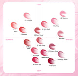 ProtoClinical k-beauty TIRTIR WATERISM Glow Tint 4g (15color) shade 05 Scotch Shot shown in a warm brown lip tint detail graphic with a slim tube, applicator, and color swatch panels
