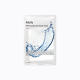 ProtoClinical k-beauty Abib Mild Acidic pH Sheet Mask Aqua Fit 30ml X 10ea single pale blue sheet mask packet centered on a clean white background