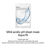 ProtoClinical k-beauty Abib Mild Acidic pH Sheet Mask Aqua Fit 30ml X 10ea upright pale blue sheet mask packet on a clean white background