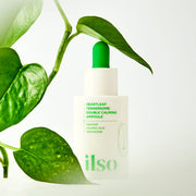 ProtoClinical k-beauty ilso Heartleaf Tendersome Double Calming Ampoule 30ml single upright pale aqua ampoule bottle on a light background with soft pink side shading