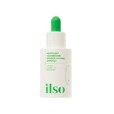 ProtoClinical k-beauty ilso Heartleaf Tendersome Double Calming Ampoule 30ml in a tall pale aqua bottle centered upright on a light background with soft pink side shading.