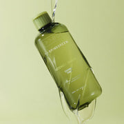 ProtoClinical k-beauty olive beauty product silhouette on a pale yellow background.