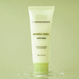 ProtoClinical k-beauty pale cream beauty product silhouette centered on a soft olive green background.