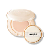 ProtoClinical k-beauty AMUSE Dew Jelly Master Cushion SPF38 PA+++ 15g + 15g(Refill) (4 Colors) pale beige square packshot with a soft brown upper accent on a light background