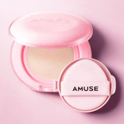 ProtoClinical k-beauty AMUSE Ceramic Skin Perfector Cushion SPF40 PA++ Set 15g + 15g(Refill) (4 Colors) single cushion package centered on a light studio background