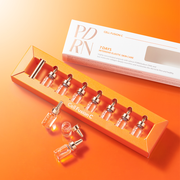 ProtoClinical k-beauty warm beige and orange beauty graphic with a pale top corner and deeper lower tones.
