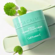 ProtoClinical k-beauty [Cell Fusion C] Cica Calming Down Cream 50ml shown as front-facing cica cream packaging in a square product photo on a light background