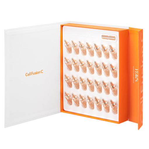 ProtoClinical k-beauty soft beige beauty product silhouette with a warm tan side panel on a light background.