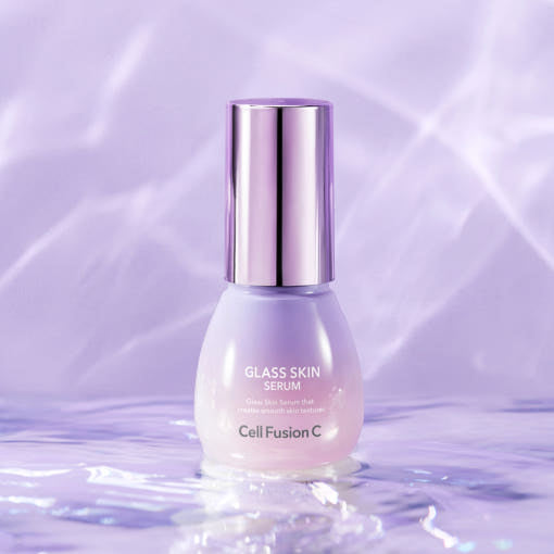 ProtoClinical k-beauty [Cell Fusion C] Glass Skin Serum 30ml shown as front-facing serum packaging in a square product photo on a light background