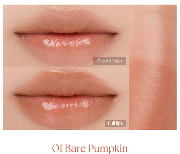 ProtoClinical k-beauty rom&nd SHEER TINTED STICK 2g (6 Colors) two peach-brown rectangular lip tint packs arranged side by side on a white background