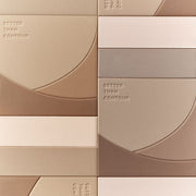 ProtoClinical k-beauty rom&nd Better Than Contour 20.5g (2 Colors) contour swatch graphic with two horizontal taupe-brown bands between beige and blush side panels