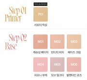 APRILSKIN Slide Pocket Single Shadow by ProtoClinical shown in a branded promotional graphic highlighting the single shadow packaging for a k-beauty makeup routine.