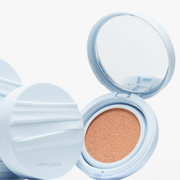 APRILSKIN Glowing Matt Cushion SPF50+ PA++++ Set 12g+12g(Refill) (5 Colors) by ProtoClinical shown in product packaging for a k-beauty makeup routine.