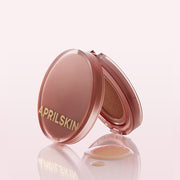 ProtoClinical k-beauty APRILSKIN Hero Cushion SPF50+ PA++++ Set 12g+12g(Refill) single peach-beige product silhouette centered on a light background with soft taupe edges.