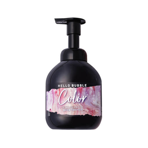 ProtoClinical k-beauty [mise en scene] Hello Bubble Color Pink Shampoo 400ml single upright shampoo bottle on a white background.