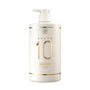 ProtoClinical k-beauty [mise en scene] Salon 10 Protein Hair Mask(Treatment) for DAMAGED HAIR 990ml single upright pale treatment bottle with a soft olive center and faint lilac side accents on a light background