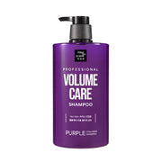 ProtoClinical k-beauty [mise en scene] Volume Care Purple Collagen Shampoo 1000ml single upright shampoo bottle on a white background.