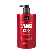 ProtoClinical k-beauty [mise en scene] Damage Care Red Protein Shampoo 1000ml single upright shampoo bottle on a white background.