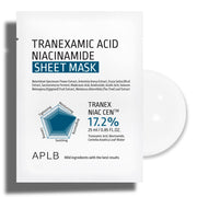 ProtoClinical k-beauty APLB Tranexamic Acid Niacinamide Sheet Mask 25ml X 10ea single sheet mask pouch in a front-facing studio image on a clean white background