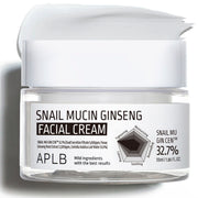 ProtoClinical k-beauty APLB Snail Mucin Ginseng Facial Cream 55ml single upright cream package centered on a light background