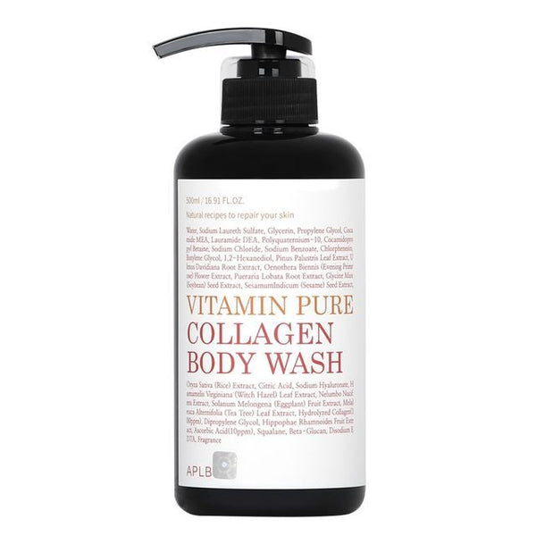 APLB Vitamin Pure Collagen Body Wash 300ml by ProtoClinical shown in a clean body wash packshot with the bottle packaging on a white background for a k-beauty body care routine.