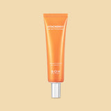 ProtoClinical k-beauty warm beige beauty product silhouette on a pale yellow background with soft mint side tones.