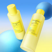 ProtoClinical k-beauty beauty product packaging with blue and yellow accents on a white background.