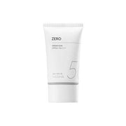ProtoClinical k-beauty MISSHA All-Around Safe Block Zero Vegan Sun SPF50+ PA++++ 50ml single sunscreen packaging shown in a centered square packshot.