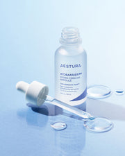 ProtoClinical k-beauty AESTURA ATOBARRIER 365 HYDRO CERA-HA AMPOULE 30ml single upright ampoule bottle centered on a light background