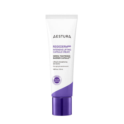 AESTURA REGEDERM 365 INTENSIVE LIFTING CAPSULE CREAM 50ml by ProtoClinical displayed in a simple product shot on a white background, highlighting the skincare packaging for a k-beauty routine.