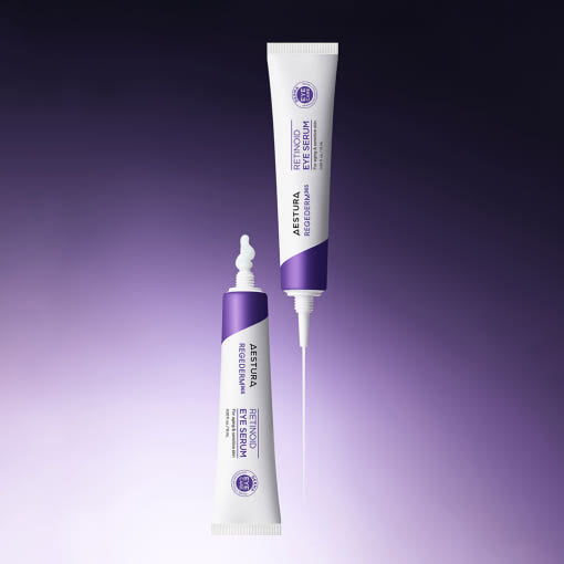 ProtoClinical k-beauty AESTURA REGEDERM 365 RETINOID EYE SERUM 15ml single upright eye serum container centered in a square product shot on a light background