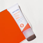 AESTURA DERMA UV 365 VITA-C RADIANCE SUNSCREEN SPF50+ PA++++ 40ml by ProtoClinical presented in a detailed product graphic featuring the sunscreen tube for a k-beauty skincare routine.