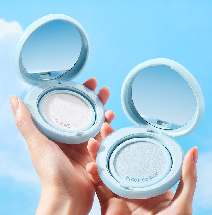 ProtoClinical k-beauty blue and beige beauty bottle silhouette on a light background.