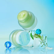 ProtoClinical k-beauty TOCOBO Mint Cooling Lip Mask 20ml single green lip mask jar centered on a bright aqua background with pale green shading