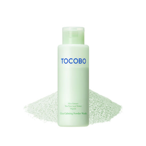 ProtoClinical k-beauty TOCOBO Cica Calming Powder Wash 50ml single powder wash package centered on a clean white background