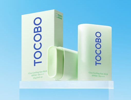 ProtoClinical k-beauty TOCOBO Cica Cooling Sun Stick SPF50+ PA++++ 18g single sun stick packaging on a clean white background.