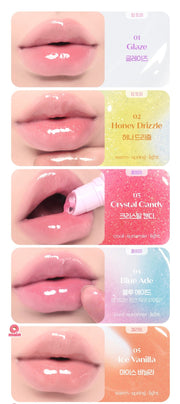 ProtoClinical k-beauty ETUDE Sugar Coloring Jelly Balm 9g tall vertical jelly balm detail graphic with coral pink panels and a narrow product layout