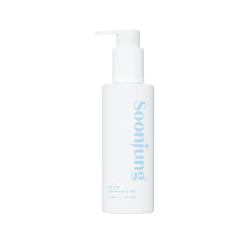ProtoClinical k-beauty ETUDE Soonjung 5.6 Cleansing Milk 200ml centered cleansing milk bottle with visible bottle labeling on a light background