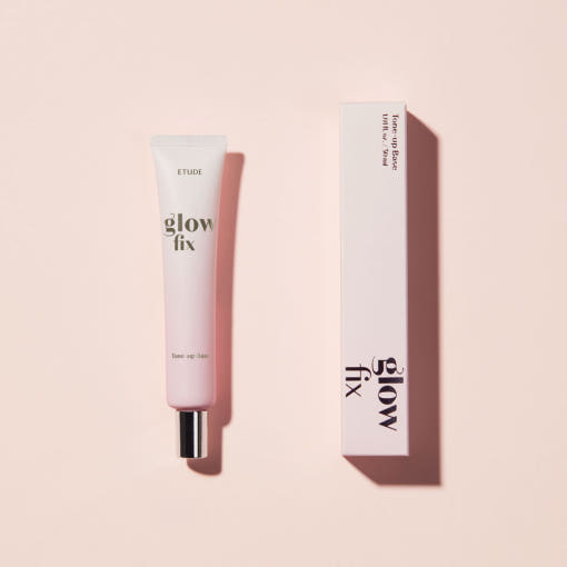 ProtoClinical k-beauty ETUDE Glow Fix Tone-up Base SPF 50+/PA++++ 30ml single tone-up base container centered on a light background.