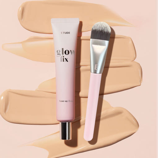 ProtoClinical k-beauty ETUDE Glow Fix Tone-up Base SPF 50+/PA++++ 30ml single tone-up base container centered on a light background.