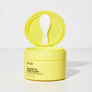 ProtoClinical k-beauty Anua Vitamin 15 Pore Clear Cleansing Balm 95ml yellow cleansing balm jar and matching box side by side on a clean white background.