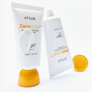 Anua Zero-Cast Moisturizing Finish Sunscreen 50ml tube and carton